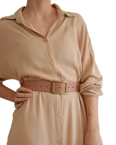 Ada Collection Alex Leather Belt In Brown