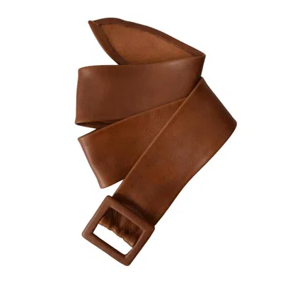 Ada Collection Apropos Leather-wrapped Buckle Belt In Whiskey In Brown