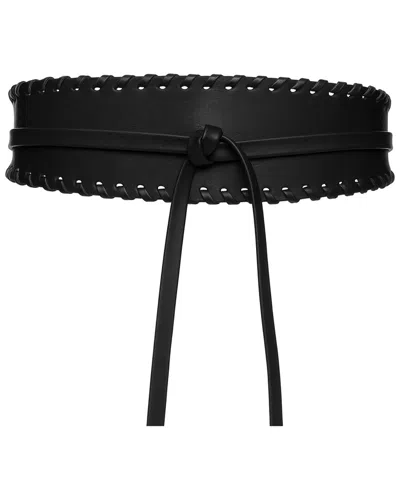 Ada Collection Chloe Leather Belt In Black
