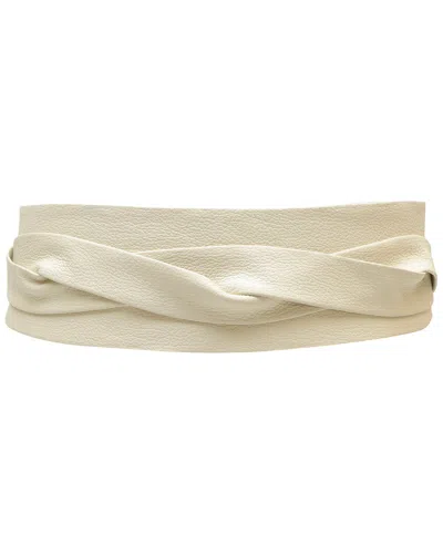 Ada Collection Classic Wrap Leather Belt In Neutral