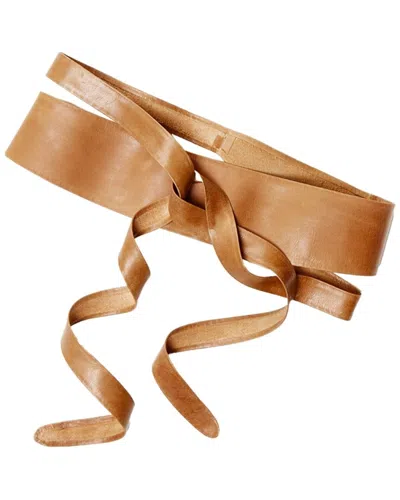 Ada Collection Classic Wrap Leather Belt In Brown