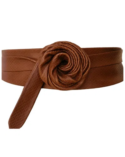 Ada Collection Classic Wrap Leather Belt In Brown