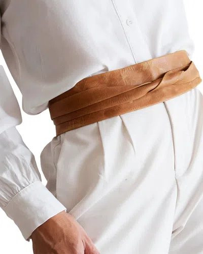 Ada Collection Classic Wrap Leather Belt In Brown