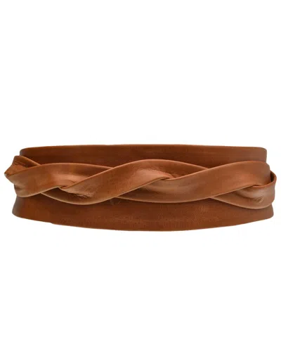 Ada Collection Classic Wrap Belt In Brown