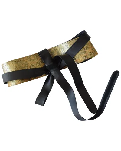 Ada Collection Classic Wrap Leather Belt In Black