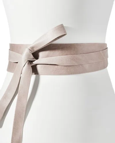Ada Collection Classic Wrap Leather Belt In Neutral