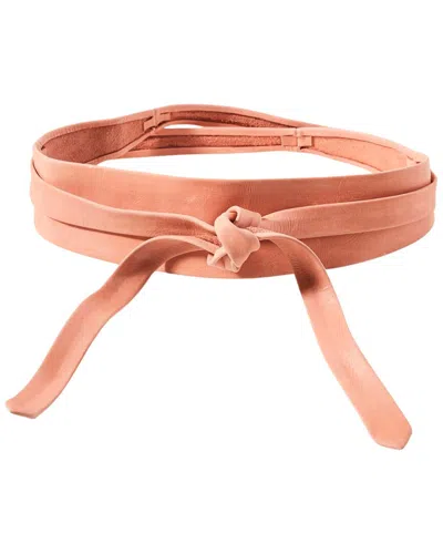 Ada Collection Classic Wrap Leather Belt In Orange