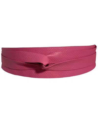 Ada Collection Classic Wrap Leather Belt In Pink