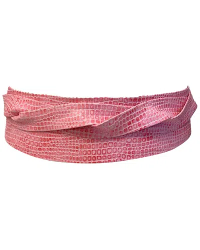 Ada Collection Classic Wrap Leather Belt In Pink