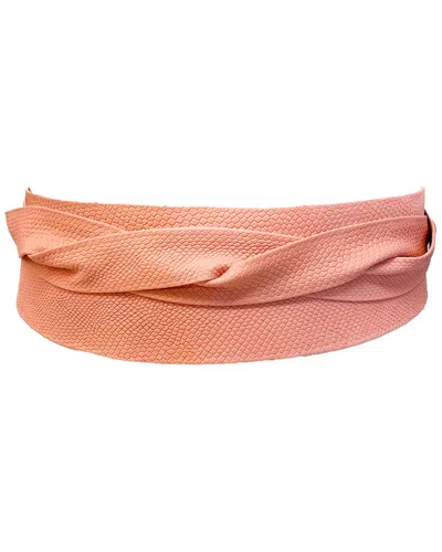 Ada Collection Classic Wrap Leather Belt In Pink