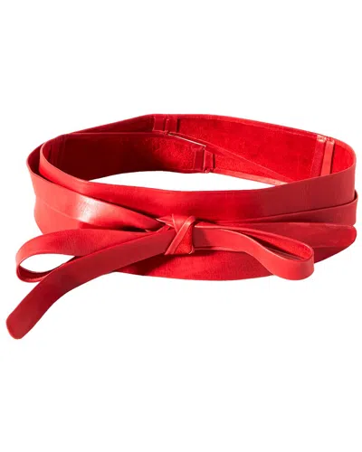 Ada Collection Classic Wrap Leather Belt In Red
