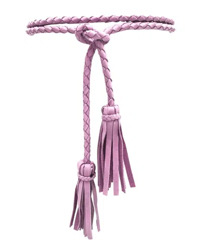 Ada Collection Fringe Soga Leather Belt In Yellow