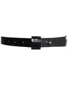 Ada Collection Iris Leather Belt In Black