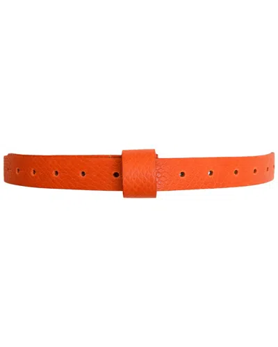 Ada Collection Iris Leather Belt In Orange