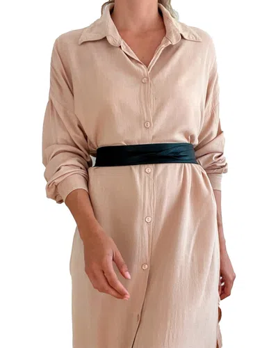 Ada Collection Midi Wrap Leather Belt In Burgundy