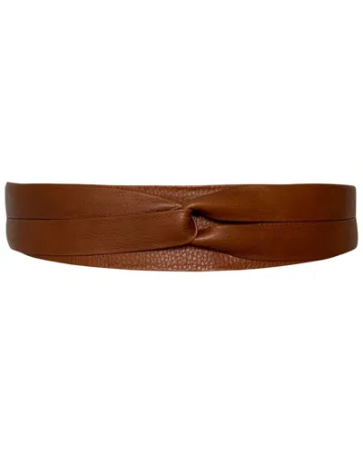 Ada Collection Midi Wrap Leather Belt In Brown
