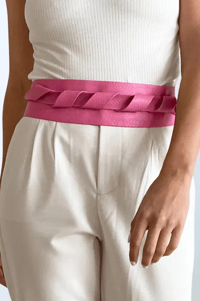 Ada Collection Python Wrap Belt In Pink