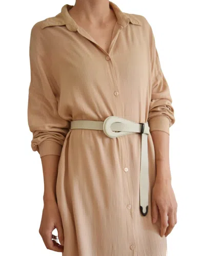 Ada Collection Sienna Leather Belt In White