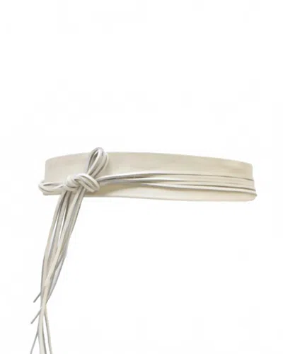 Ada Collection Women's Riley Belt In Bone In Gray