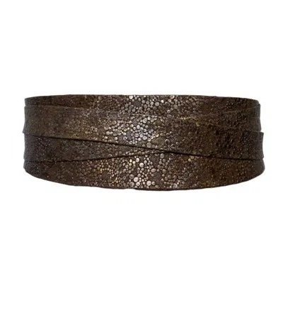 Ada Collection Women's Wrap Belt In Chocolate Bubble In Brown