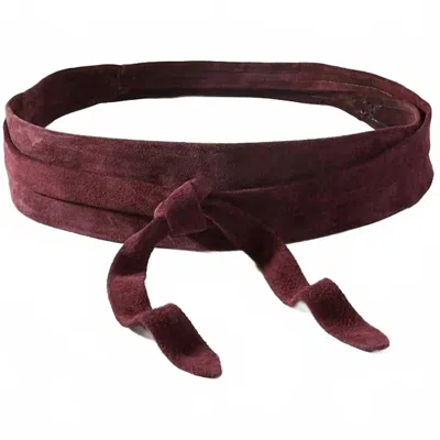 Ada Collection Women's Wrap Suede Belt In Berry In Burgundy