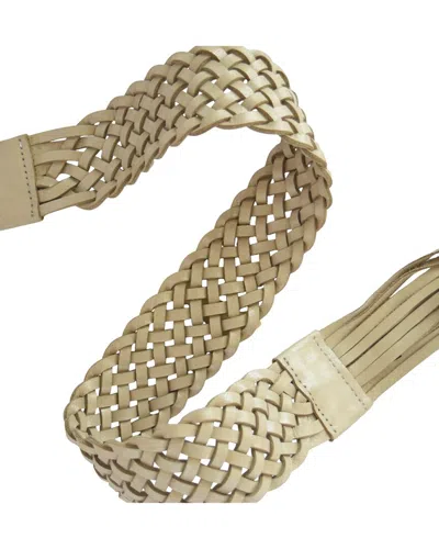 Ada Collection Zoe Leather Belt In Neutral