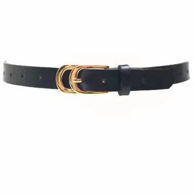 Ada Infinity Skinny Leather Belt In Black