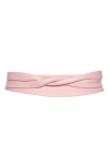 Ada Midi Leather Wrap Belt In Pink Texture