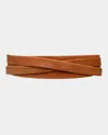 Ada Midi Wrap Belt In Red In Brown