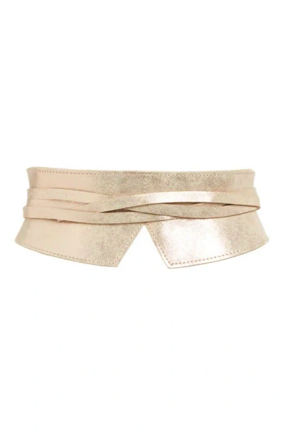 Ada Olivia Leather Wrap Belt In Neutral