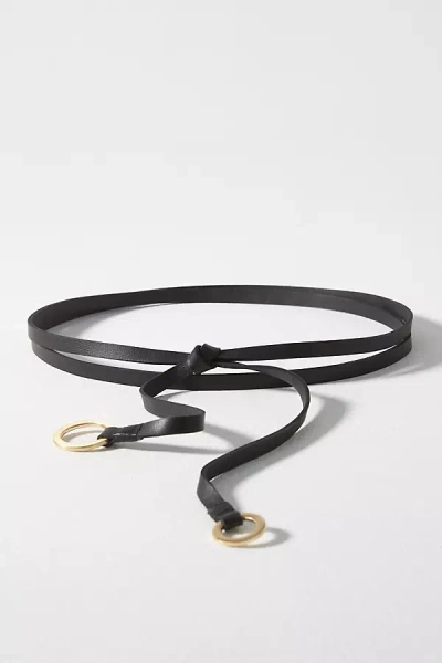 Ada Skinny Wrap Belt In Black