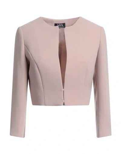 Ada Sorrentino Woman Blazer Antique Rose Size 6 Silk, Polyester In Beige