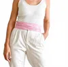 Ada Women's Wrap Belt In Baby Pink Croco In Pink