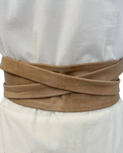Ada Women's Wrap Leather Belt In Hazel In Brown