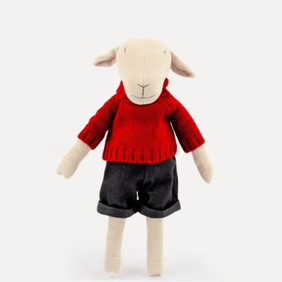 Adada Kids'  Maia, The Sheep Stuffed Animal In Red