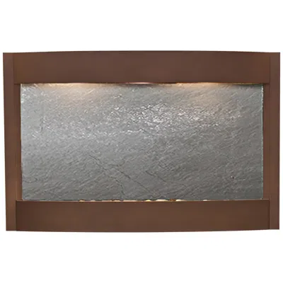 Adagio Calming Waters Black Stone Woodland Brown 35"h Led Wall Fountain