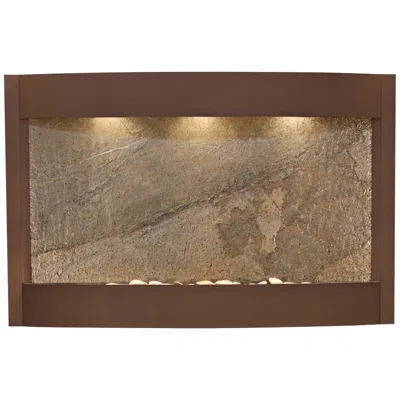 Adagio Calming Waters Green Stone Woodland Brown 35"h Led Wall Fountain