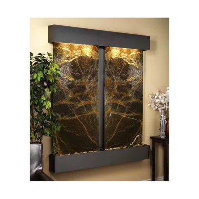 Adagio Cottonwood Falls 69" High Green Marble Modern Wall Fountain In Gray