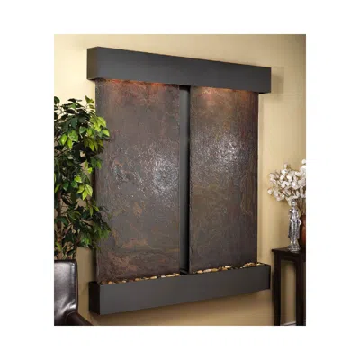 Adagio Cottonwood Falls 69"h Slate-blackened Copper Wall Fountain In Gray