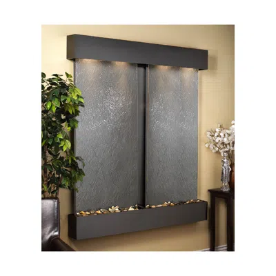 Adagio Cottonwood Falls Black Stone Blackened 69"h Wall Fountain