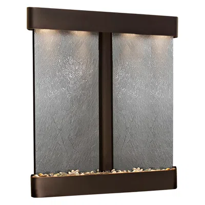 Adagio Cottonwood Falls Blackstone Blackened Round Wall Fountain