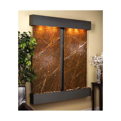 Adagio Cottonwood Falls Brown Marble Blackened 69"h Wall Fountain