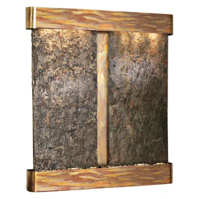 Adagio Cottonwood Falls Green Slate Round Copper 69"h Wall Fountain