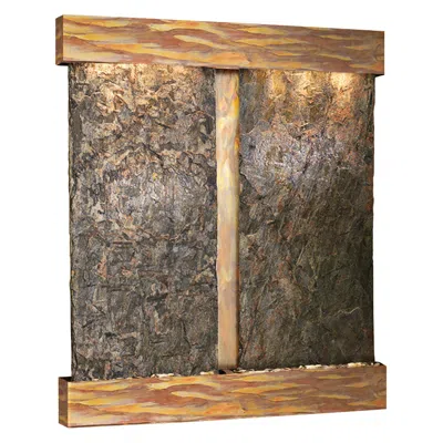 Adagio Cottonwood Falls Rustic Copper Green Slate Wall Fountain In Brown