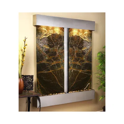 Adagio Cottonwood Falls Steel Green Marble 69" High Wall Fountain
