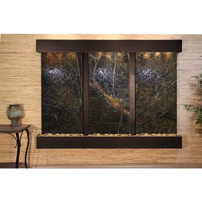 Adagio Deep Creek Falls 69"h Blackened Grn Marble Fountain-sq Edges