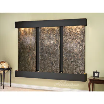 Adagio Deep Creek Falls 69"h Blackened Grn Slate Fountain-sq Edges