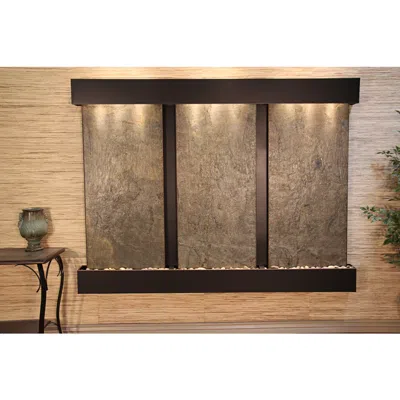 Adagio Deep Creek Falls 69"h Blackened Grn Stone Fountain-sq Edges