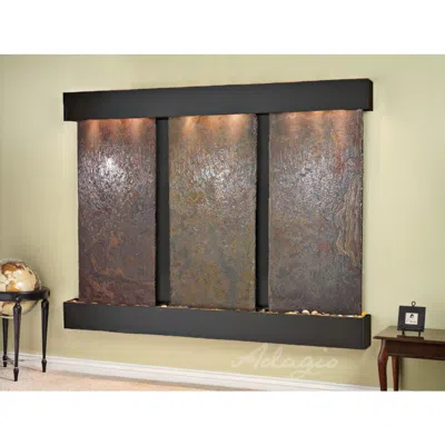 Adagio Deep Creek Falls 69"h Blackened Slate Fountain-square Edges