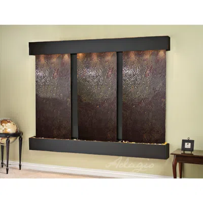Adagio Deep Creek Falls 69"h Blackened Stone Fountain-square Edges